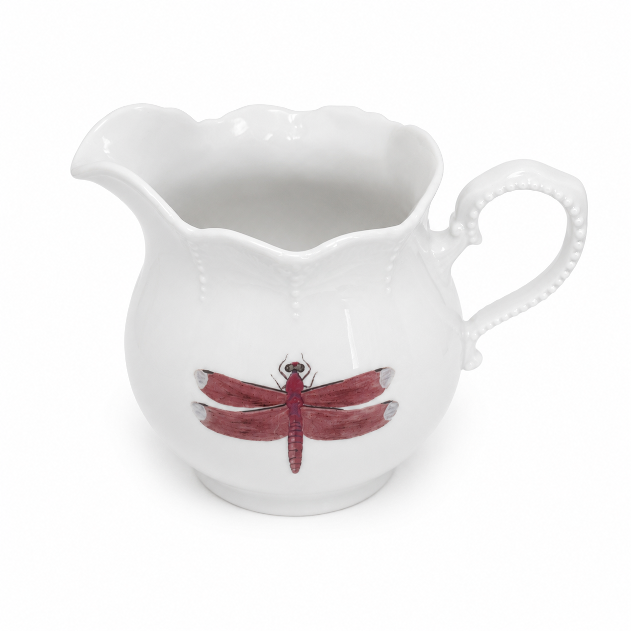 Dragonfly Porcelain Creamer Pitcher – Elegant Coastal Serving Piece