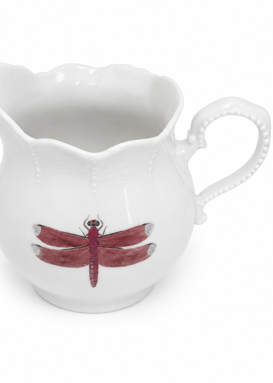 Dragonfly Porcelain Creamer Pitcher – Elegant Coastal Serving Piece