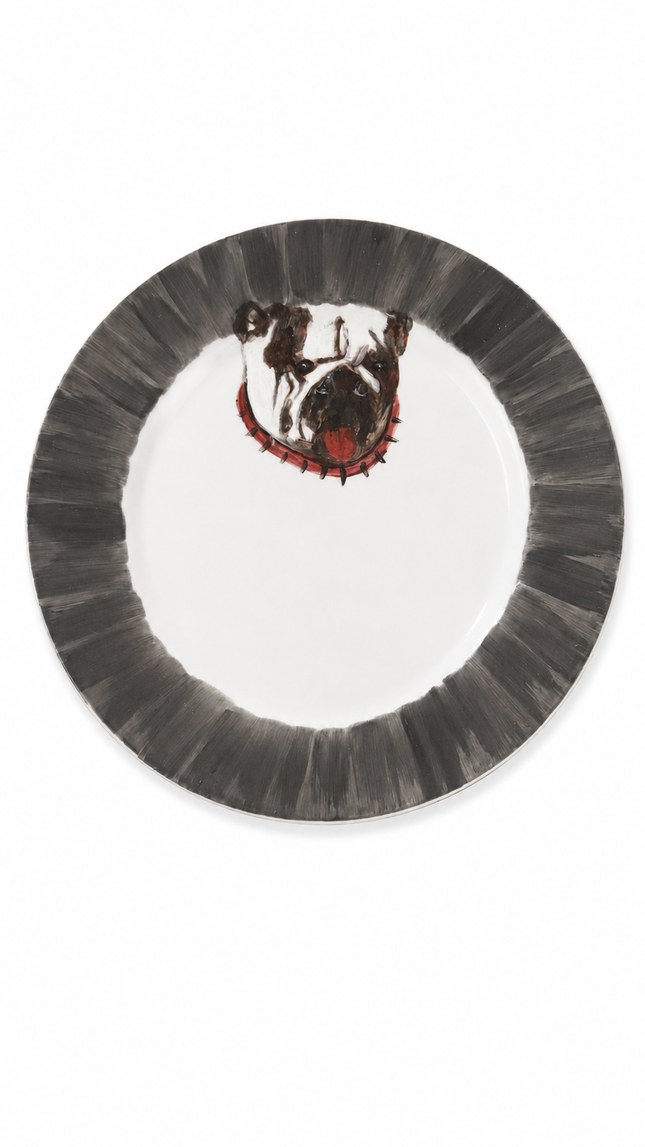 Hand-Painted Bulldog Porcelain Plate – Game Day Entertaining & Tailgate Serving Plate