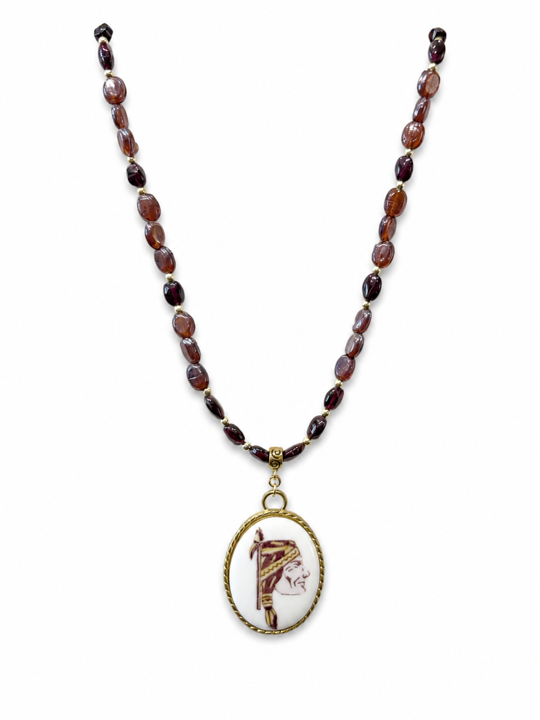FSU Seminole Spirit Hand-Painted Porcelain Pendant Necklace
