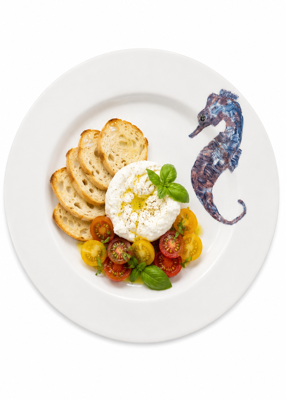 Hand-Painted Seahorse Appetizer Plate