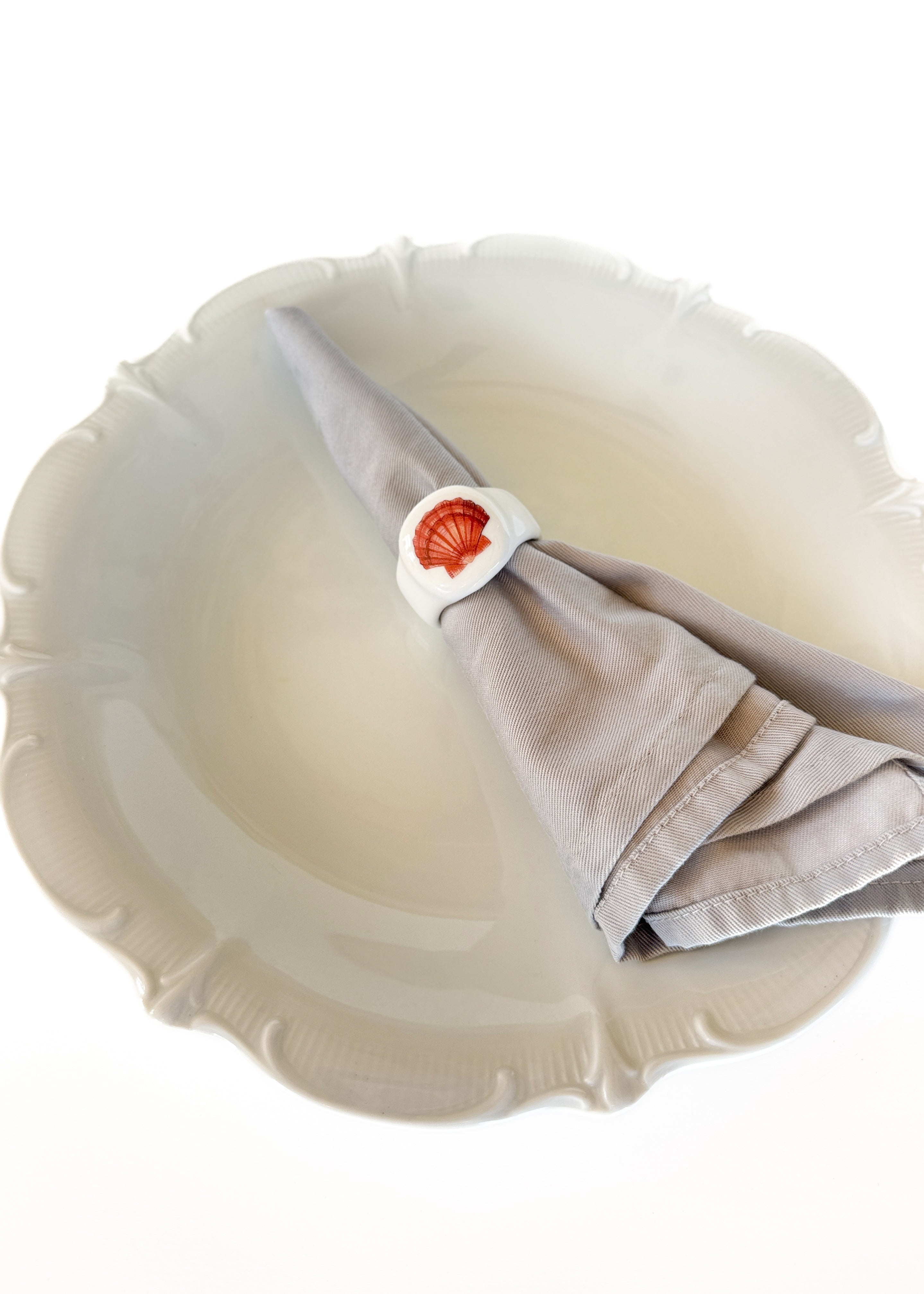 Seashell Porcelain Ceramic Napkin Rings