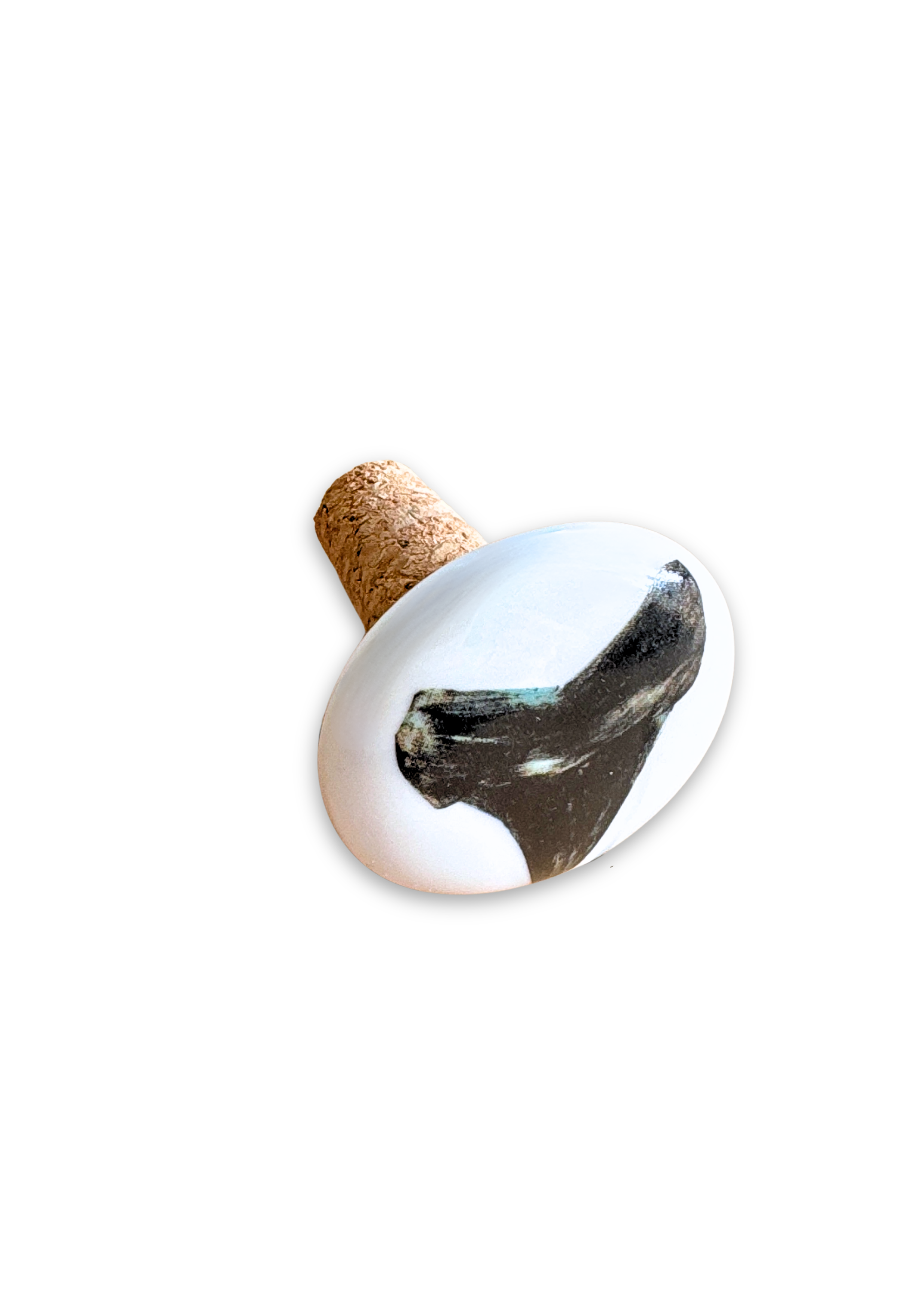 Hand-Painted Shark Tooth Porcelain Wine Stopper