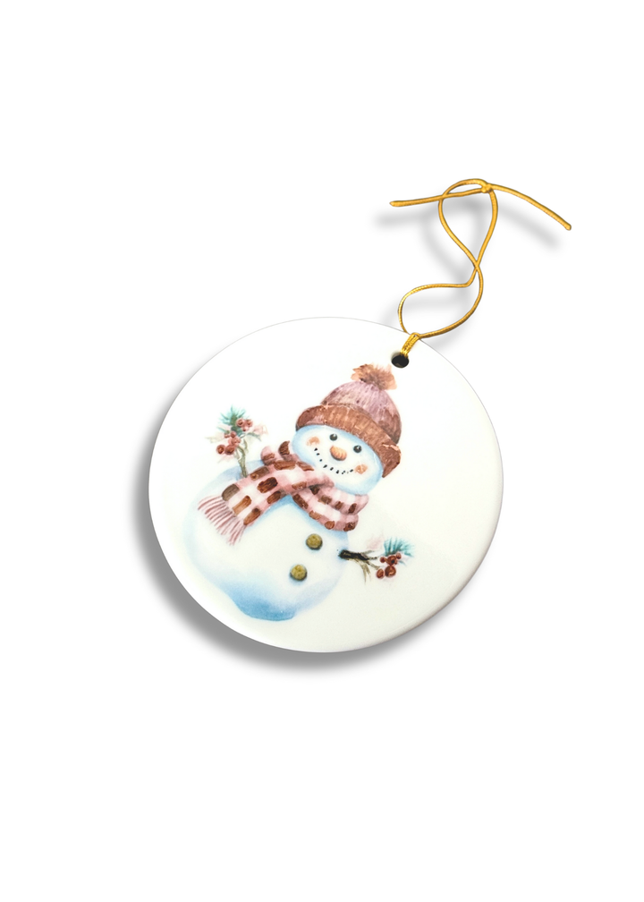 Snowman Flat Circle Ornament