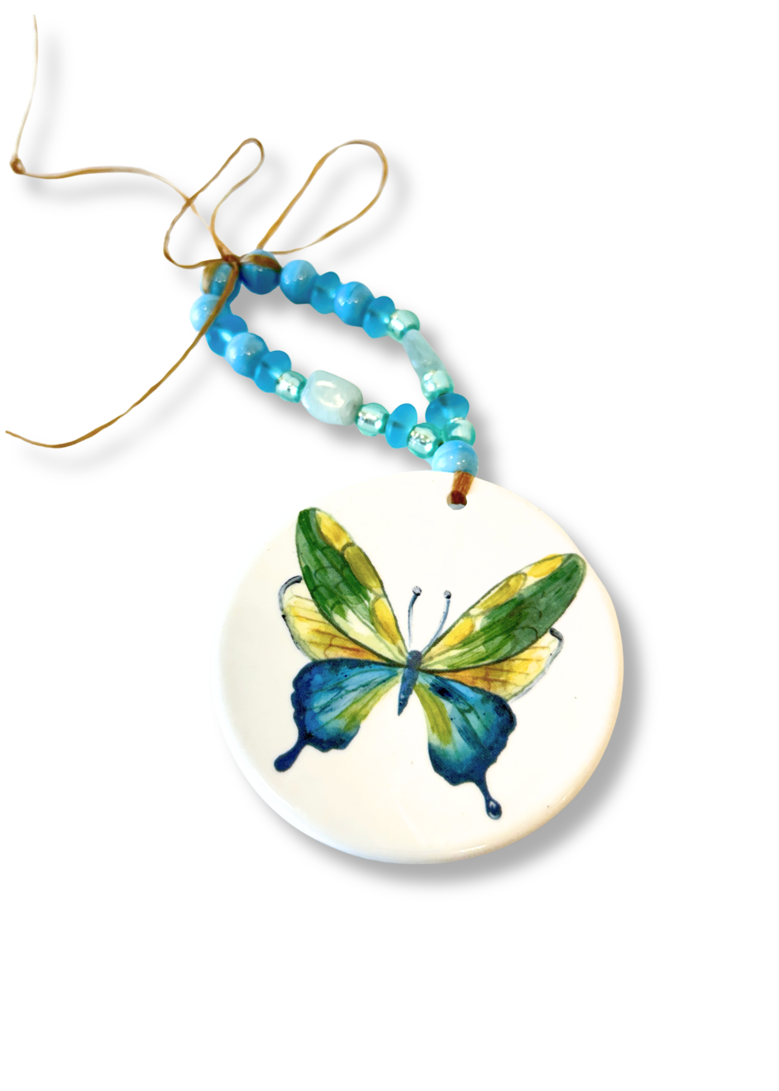 Butterfly Porcelain Bottle Tag