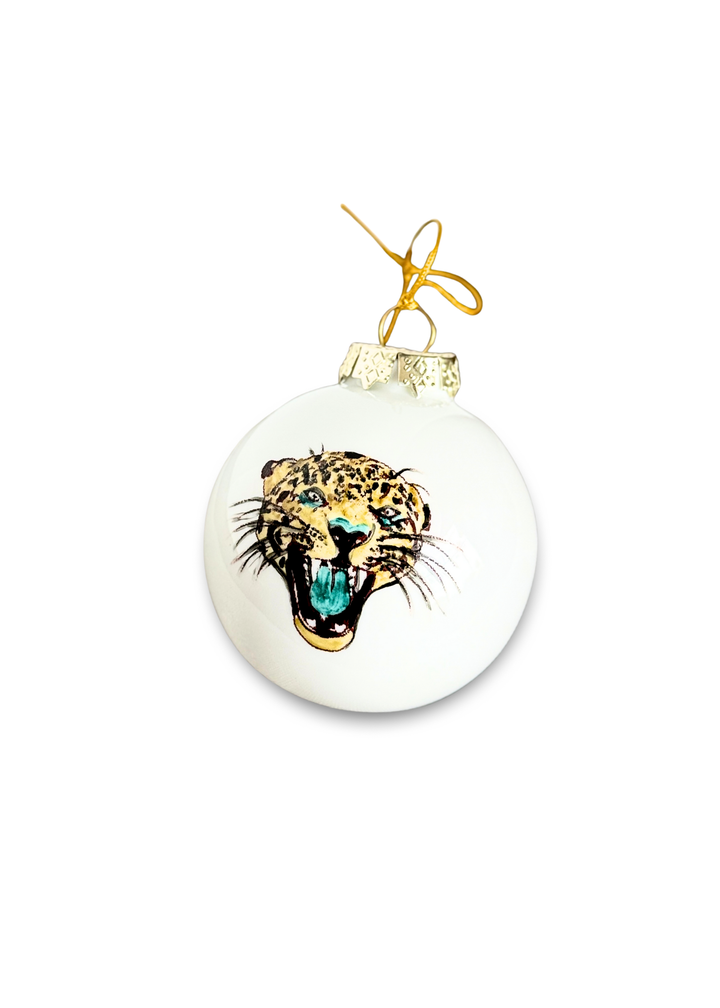 Jaguar Face Ball Ornament