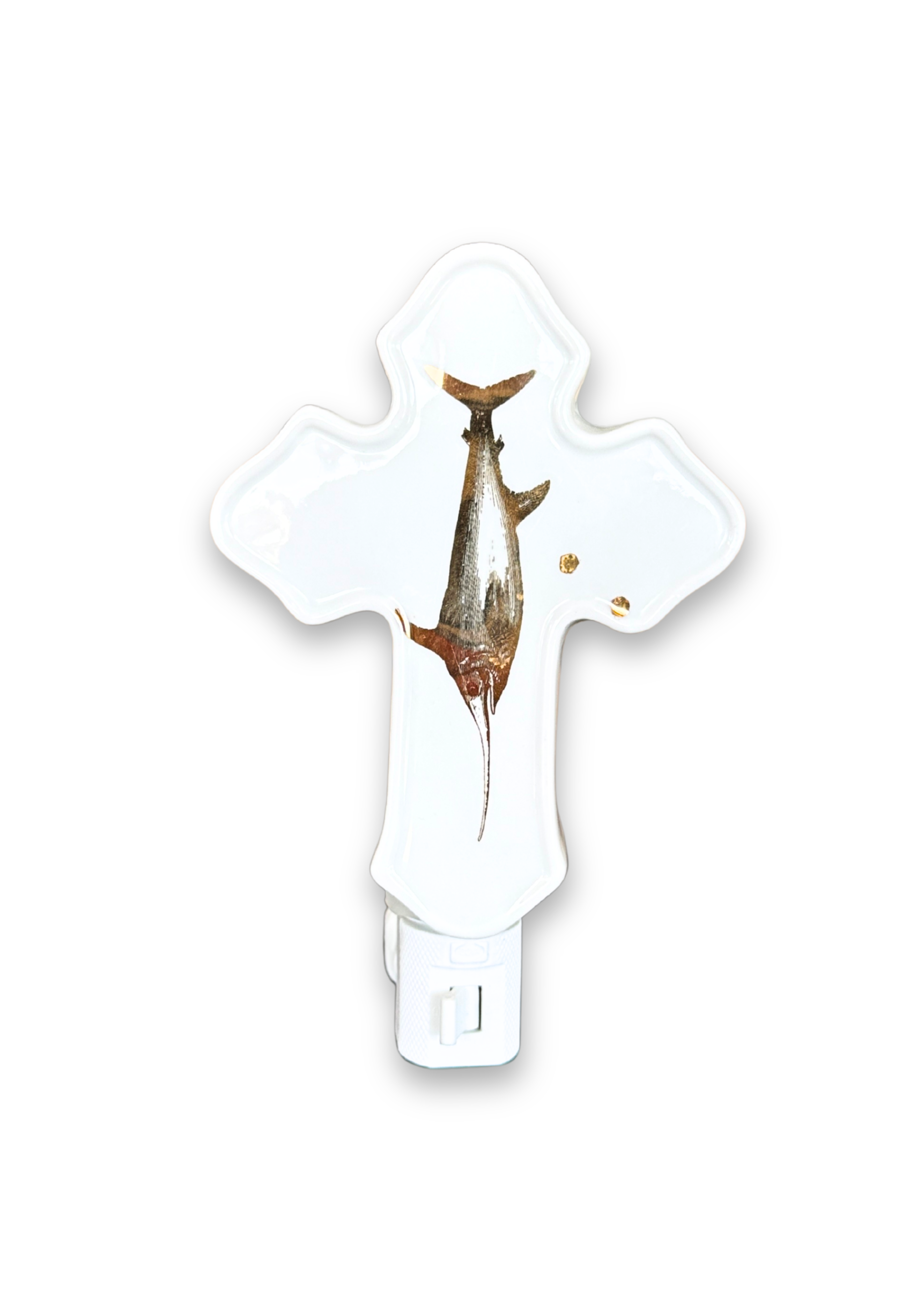 Spearfish Porcelain Cross Night Light