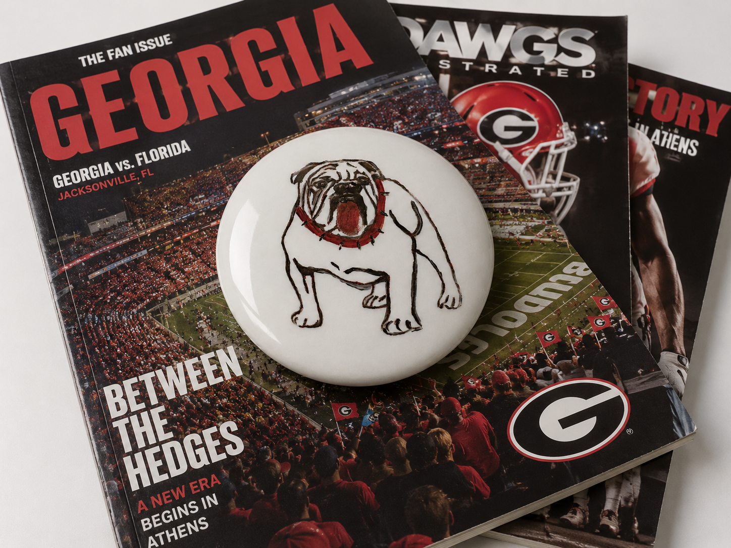 Hand-Painted Bulldog Porcelain Paperweight