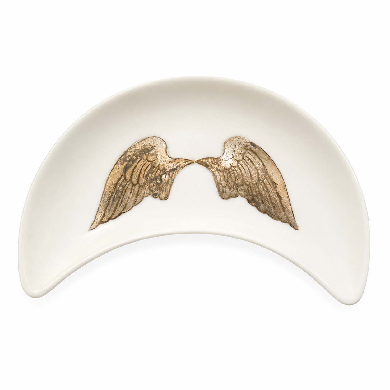 Hand-Painted Angel Wings Porcelain Ring Dish
