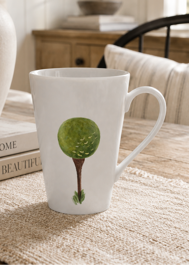Hand-Painted Green Golf Ball Porcelain Mug
