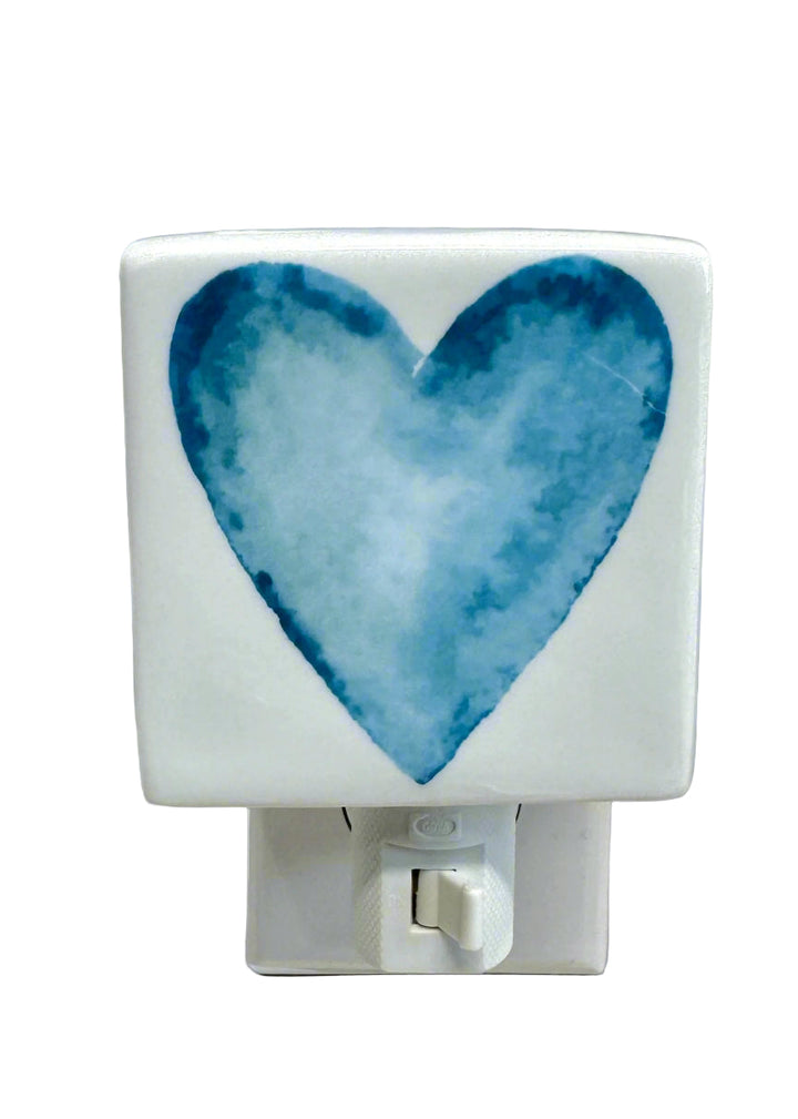 Blue Ceramic Heart Nightlight