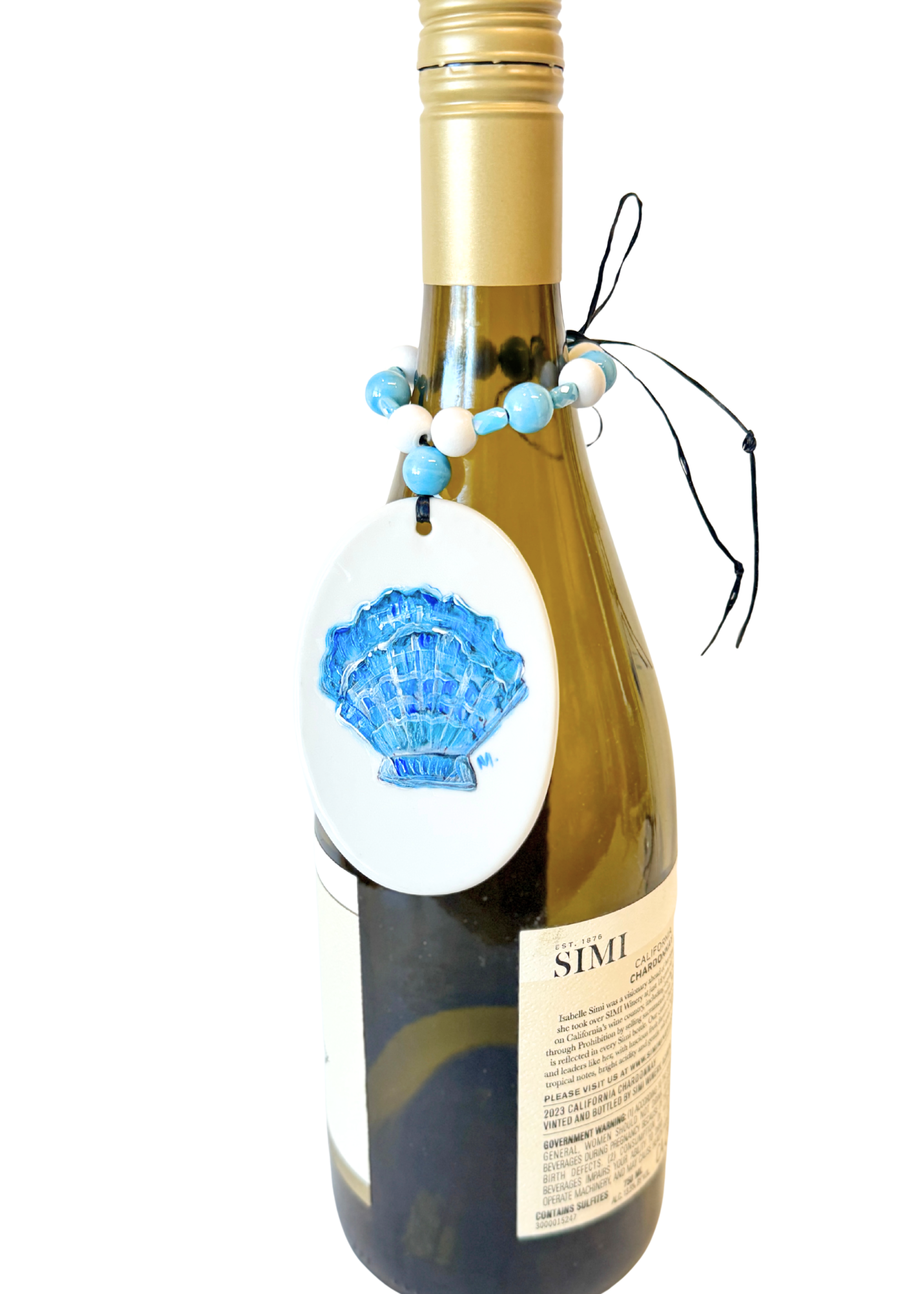 Seashell Porcelain Beverage Tag Barware Drink Charms