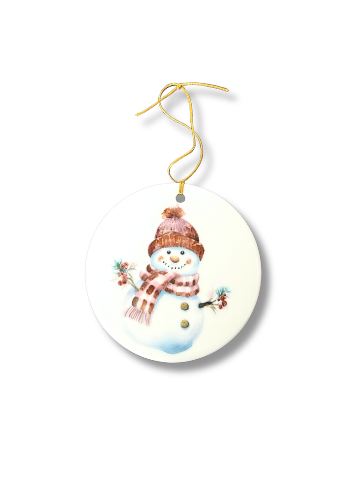 Snowman Flat Circle Ornament