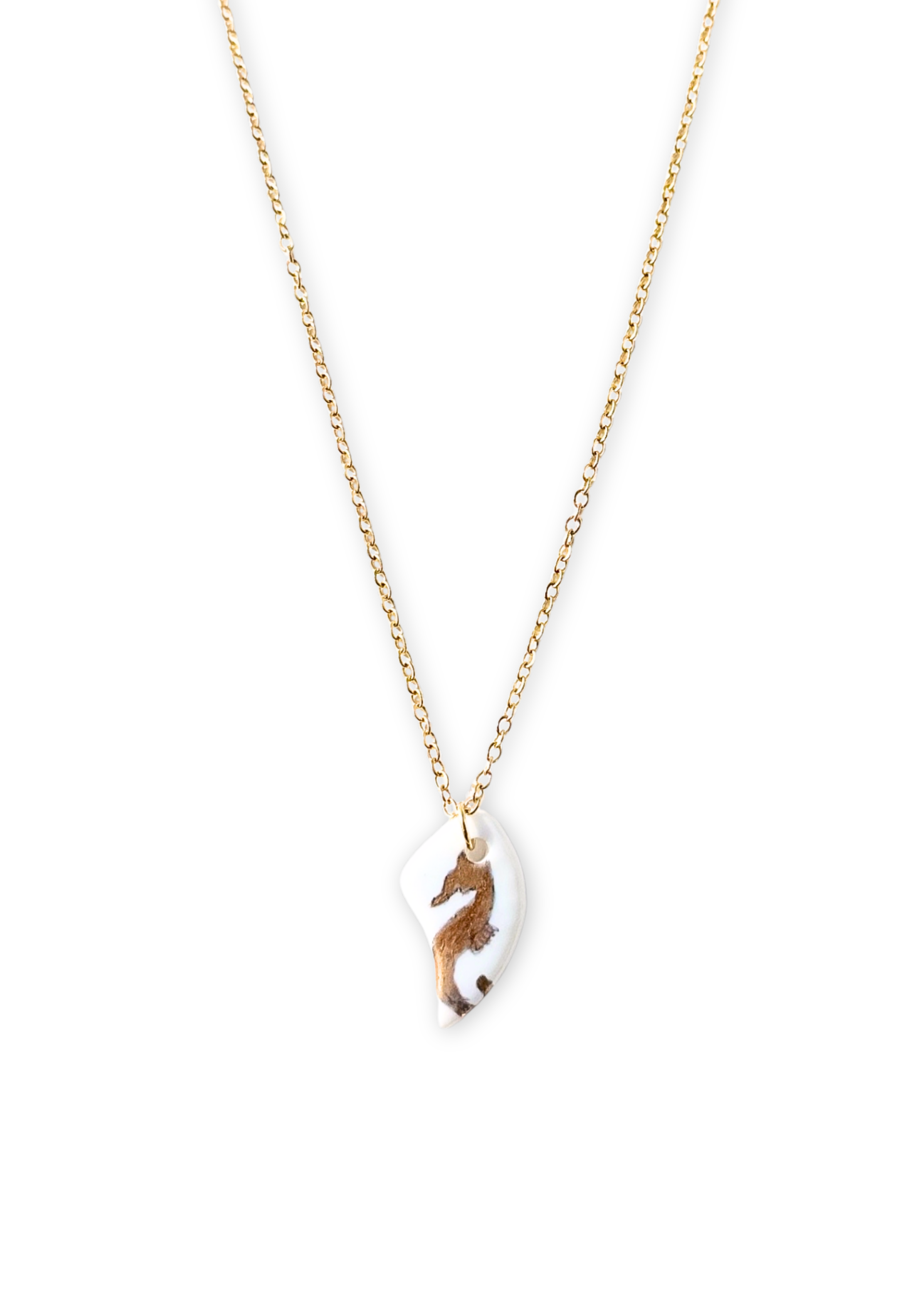 Seahorse Porcelain Pendant Necklace