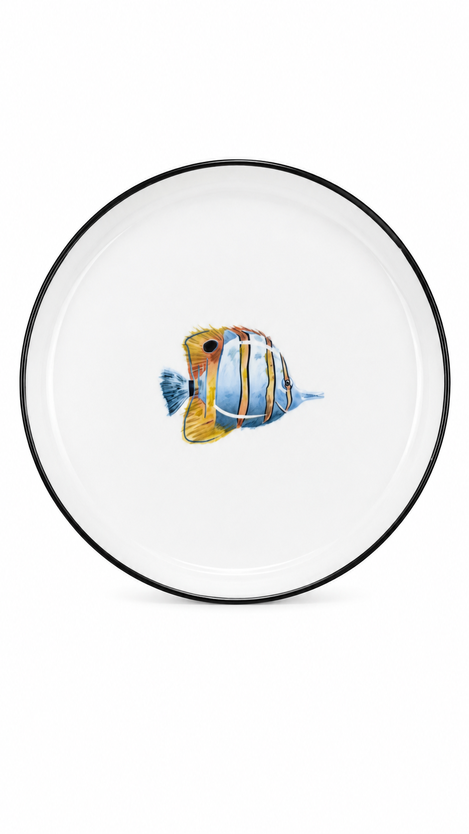 Hand-Painted Tropical Fish Dinner Plate – Coastal Porcelain Plate with Vibrant Ocean Design