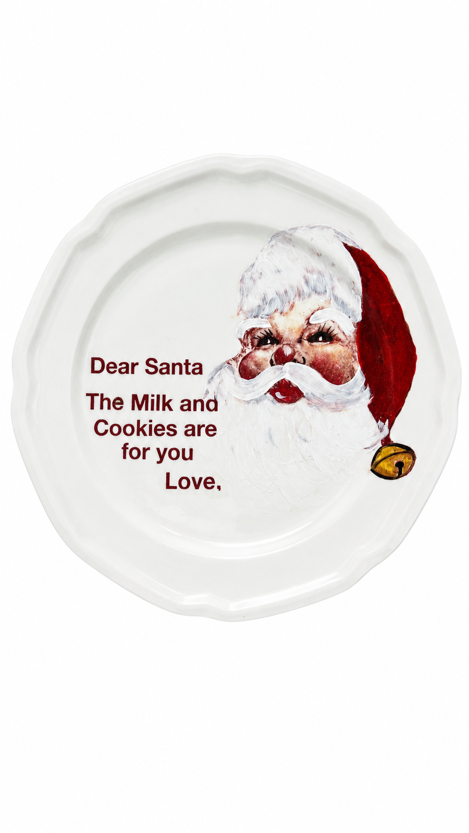 Dear Santa Milk & Cookies Christmas Plate