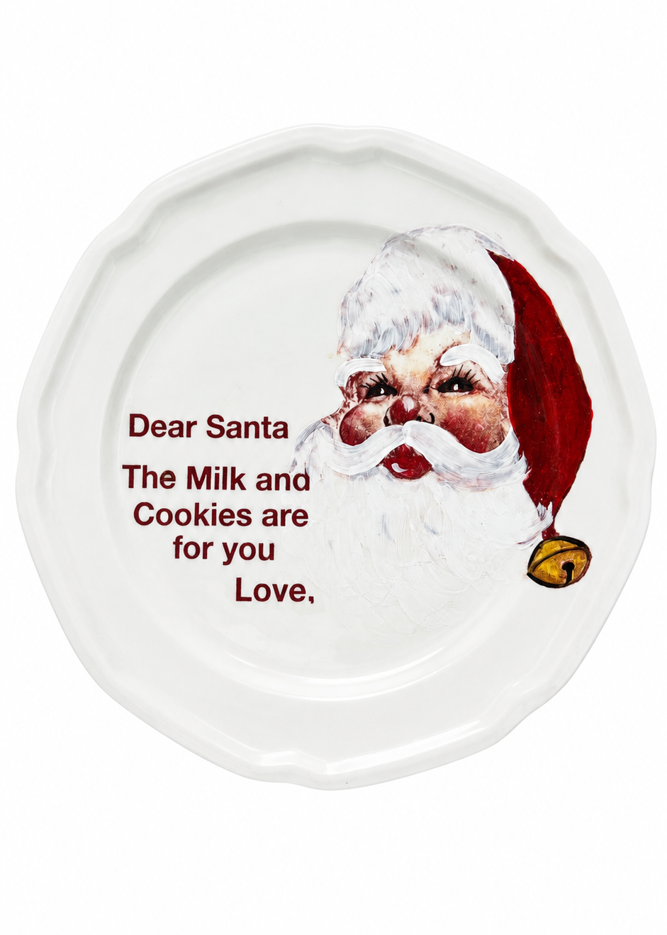 Dear Santa Milk & Cookies Christmas Plate