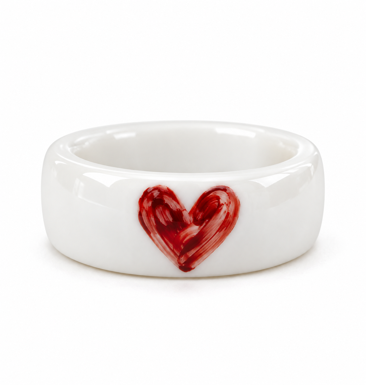 Hand-Painted Porcelain Red Heart Ring – Love & Everyday Jewelry