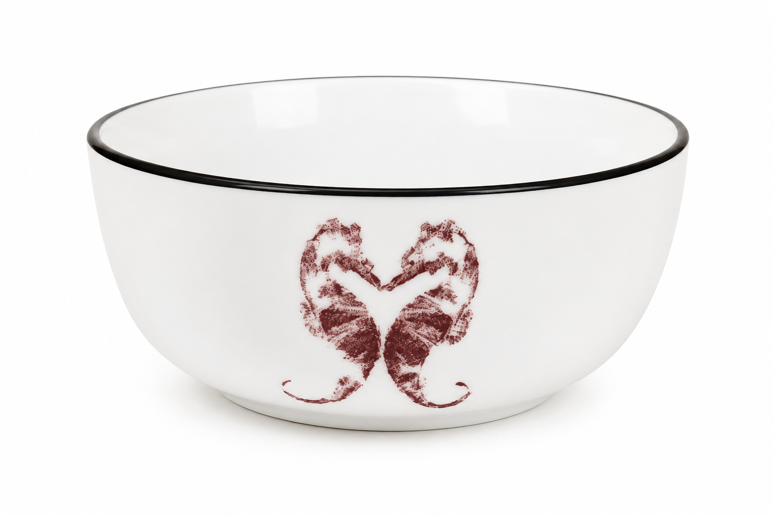 Set of 6 Seahorse Porcelain Bowls | Coastal Dining Collection