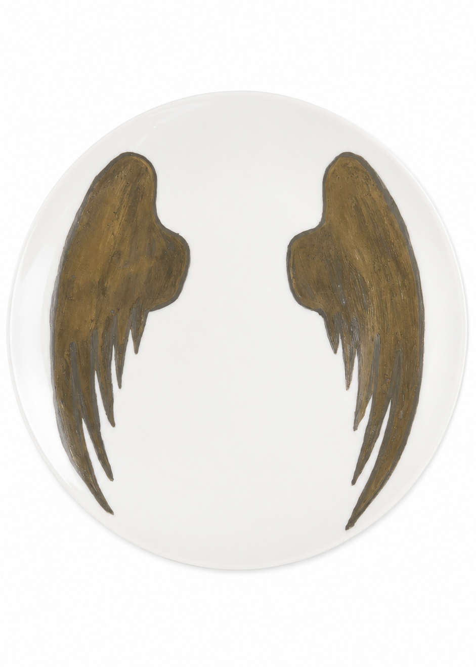 Hand-Painted Angel Wings Porcelain Decorative Plate – Elegant Home Accent