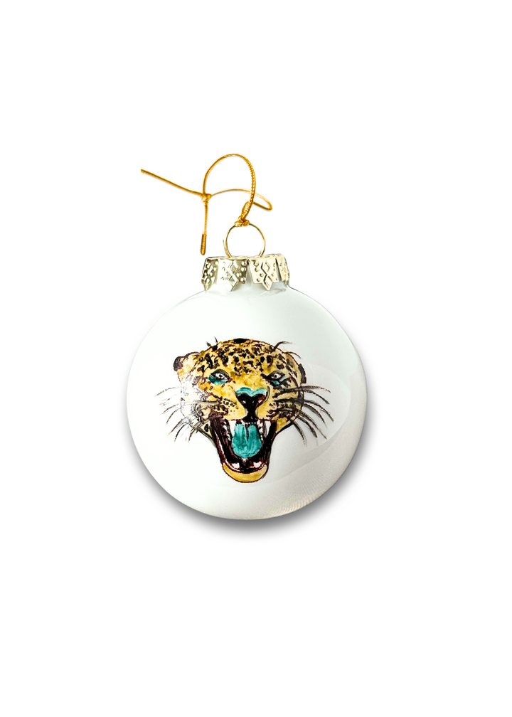 Jaguar Face Ball Ornament