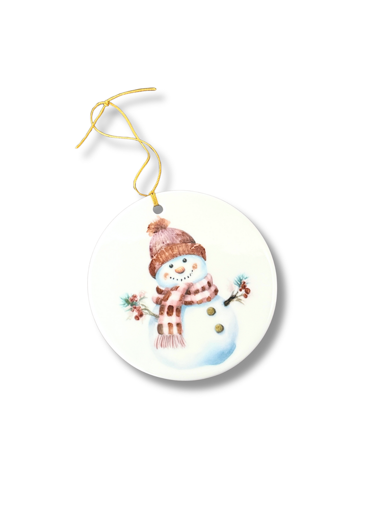 Snowman Flat Circle Ornament