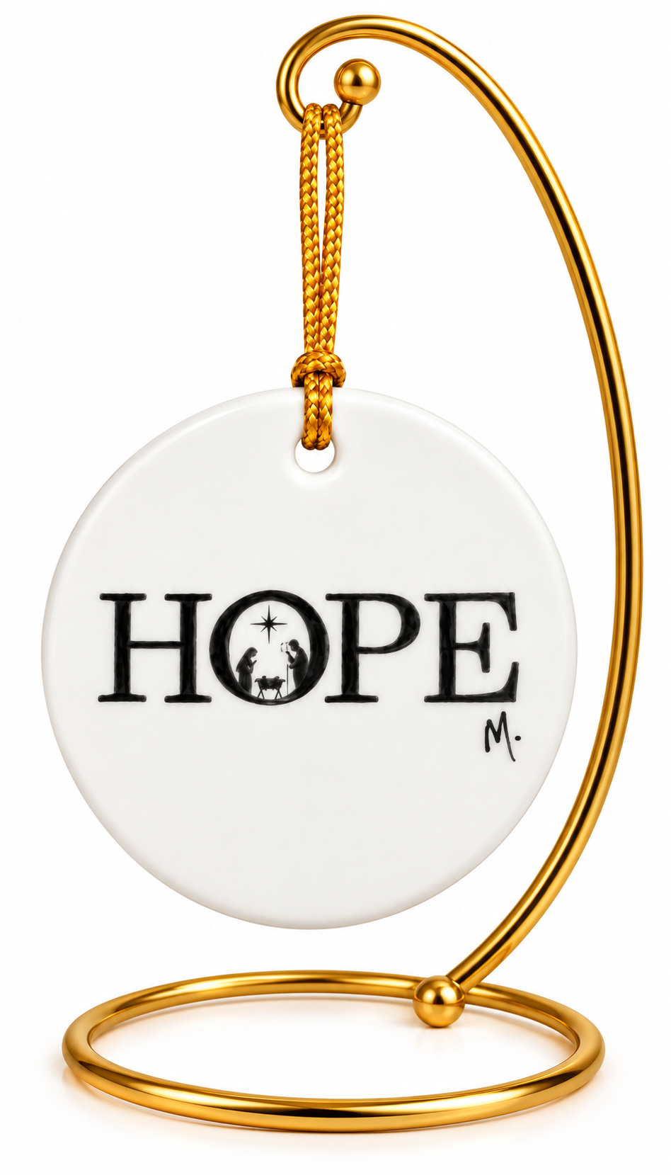 Hand-Painted Hope Nativity Porcelain Christmas Ornament