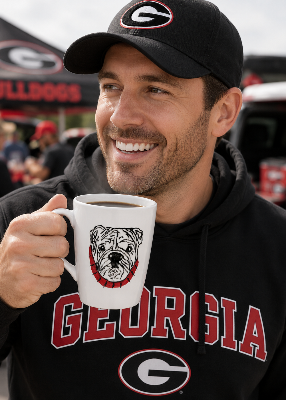 Hand-Painted Bulldog Coffee Mug
