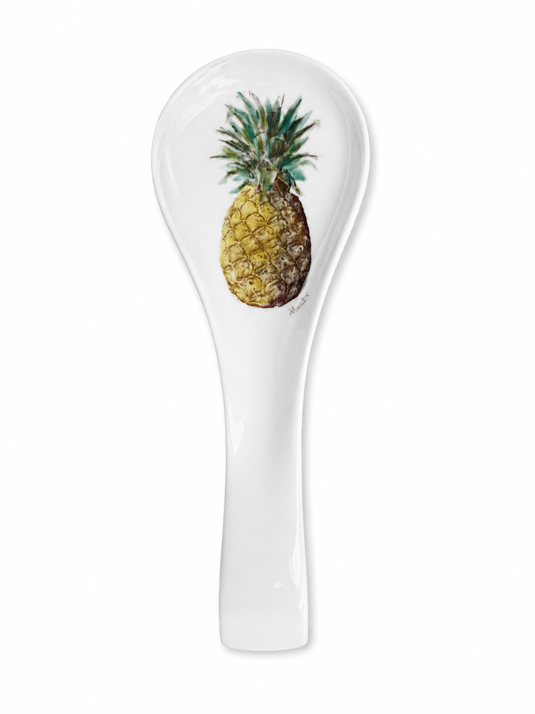 Hand-Painted Pineapple Porcelain Spoon Rest – Kitchen Counter Accent