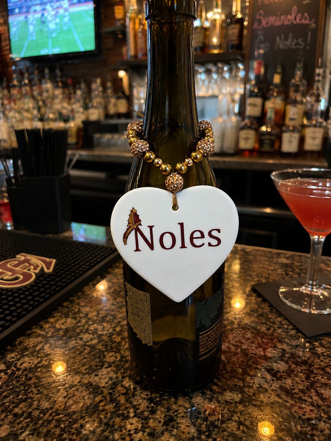 Reusable Hand-Painted Porcelain Wine Tag – Personalized Gift Tag & Keepsake