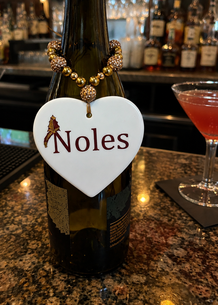Reusable Hand-Painted Porcelain Wine Tag – Personalized Gift Tag & Keepsake