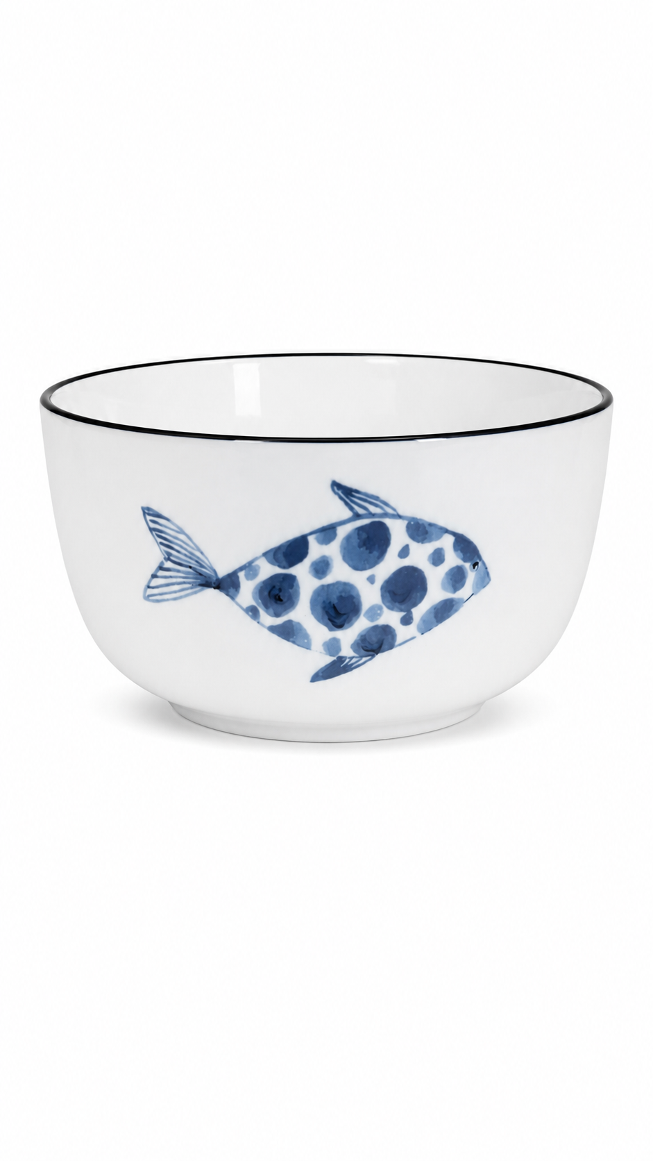 Blue Spotted Fish Porcelain Bowl