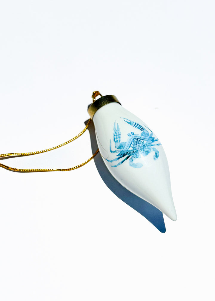Coastal Crab Teardrop Ornament