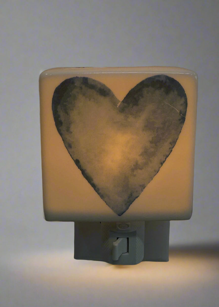 Blue Ceramic Heart Nightlight