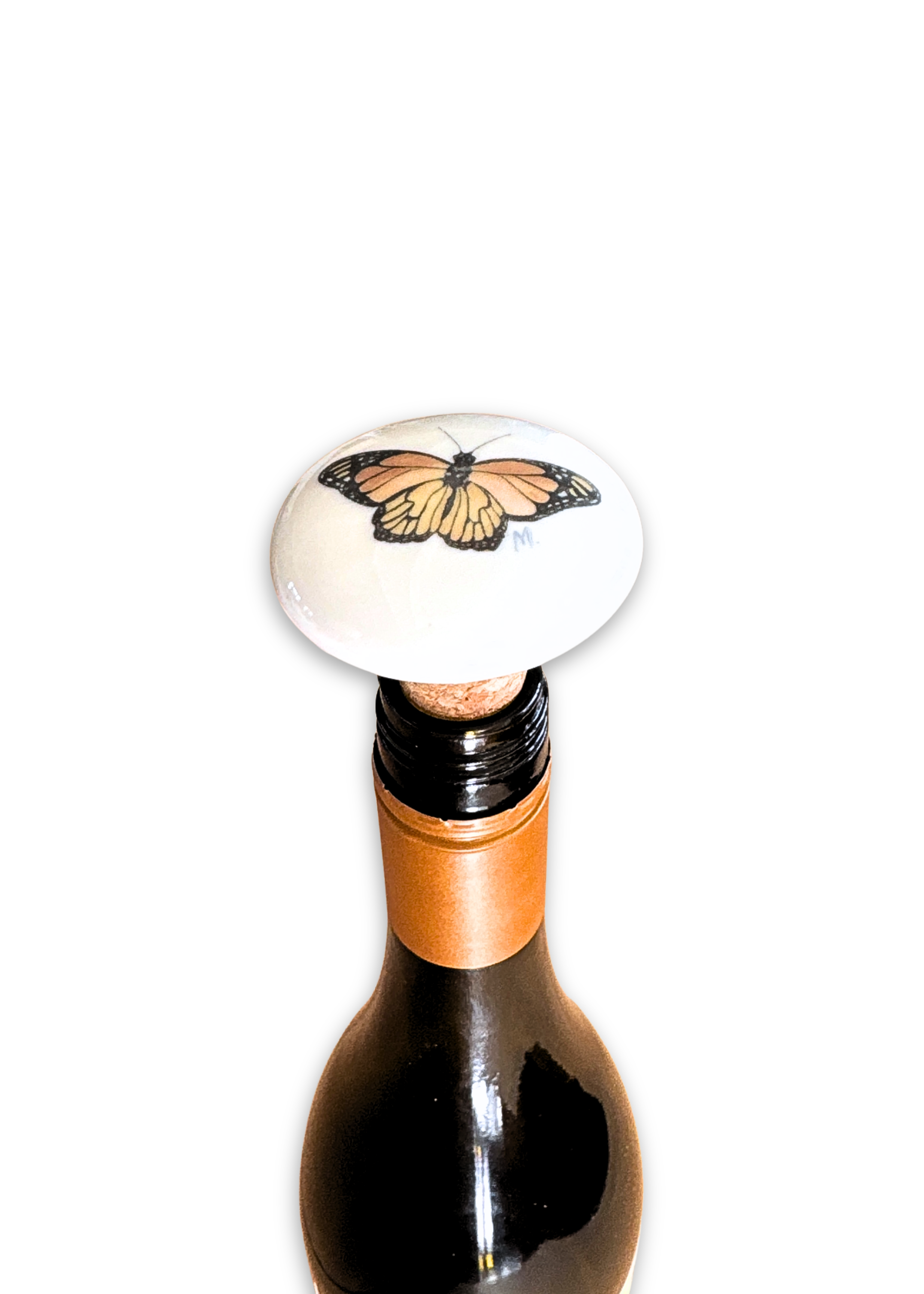Butterfly Porcelain Ceramic Wine Cork Stopper Barware