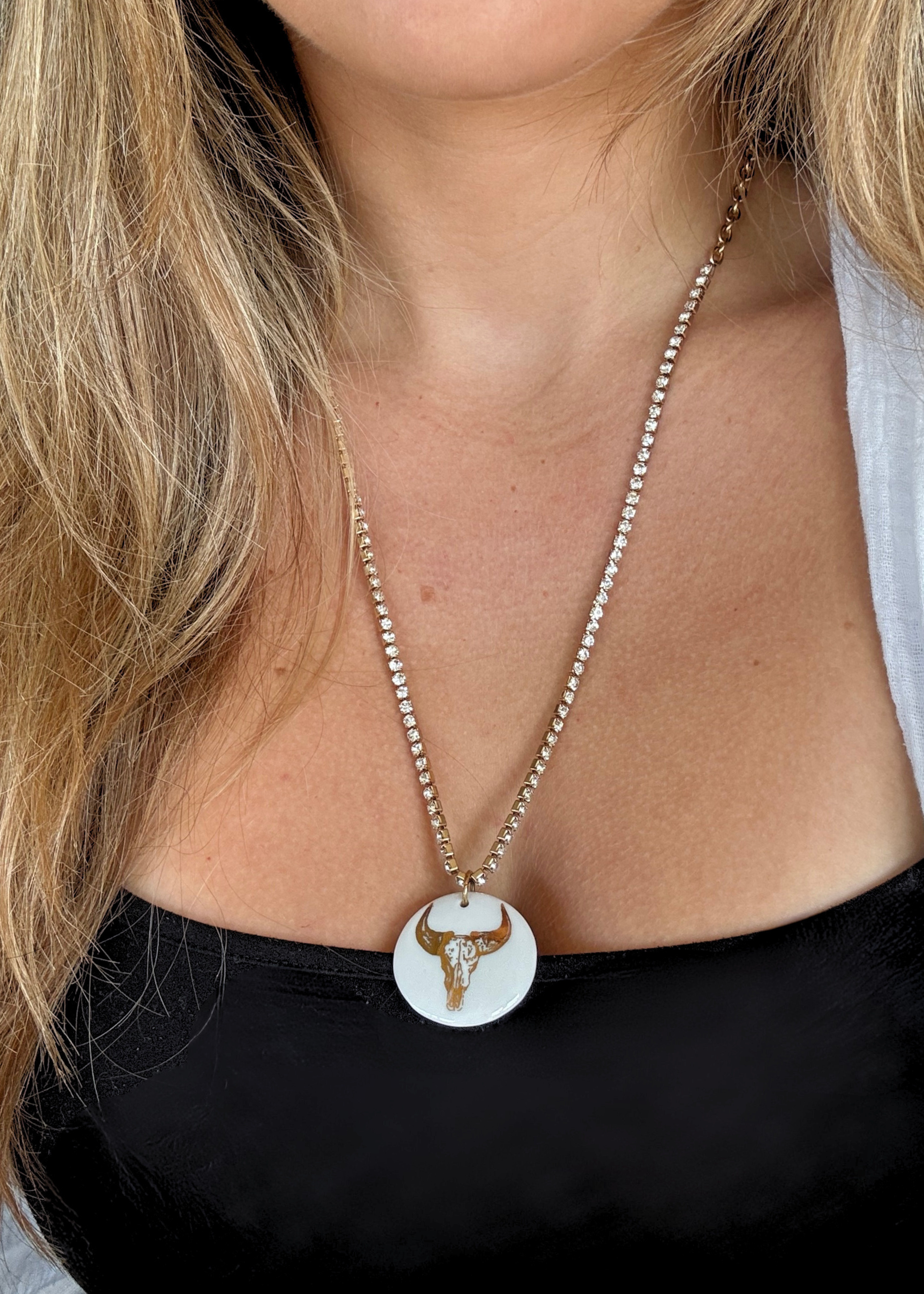 Cowboy Western Pendant Gold Chain Necklace