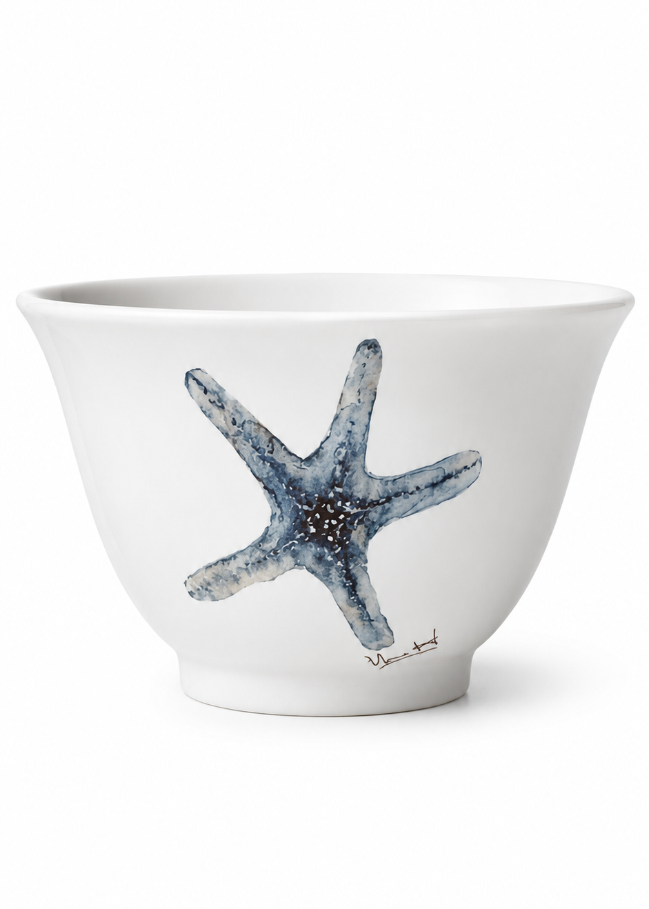 Blue Starfish Porcelain Bowl – Coastal Serving Bowl