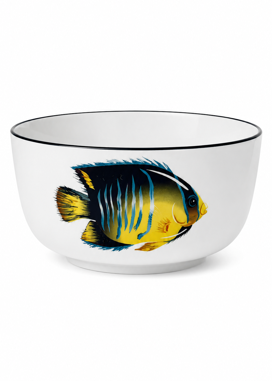 Coastal Tropical Hand Painted Angel Fish Bowl