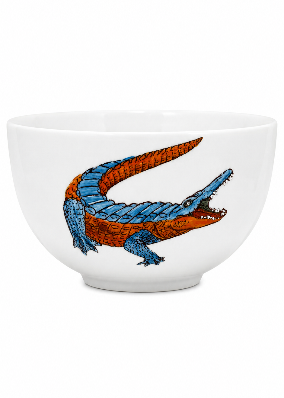 Hand-Painted Gator Porcelain Serving Bowl