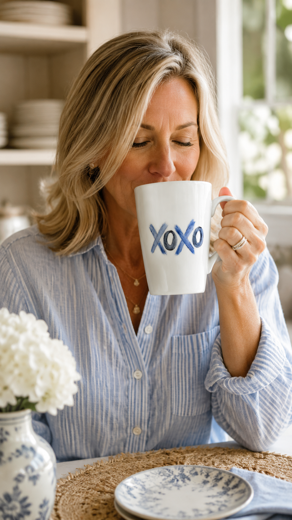 Hand-Painted XOXO Porcelain Mug
