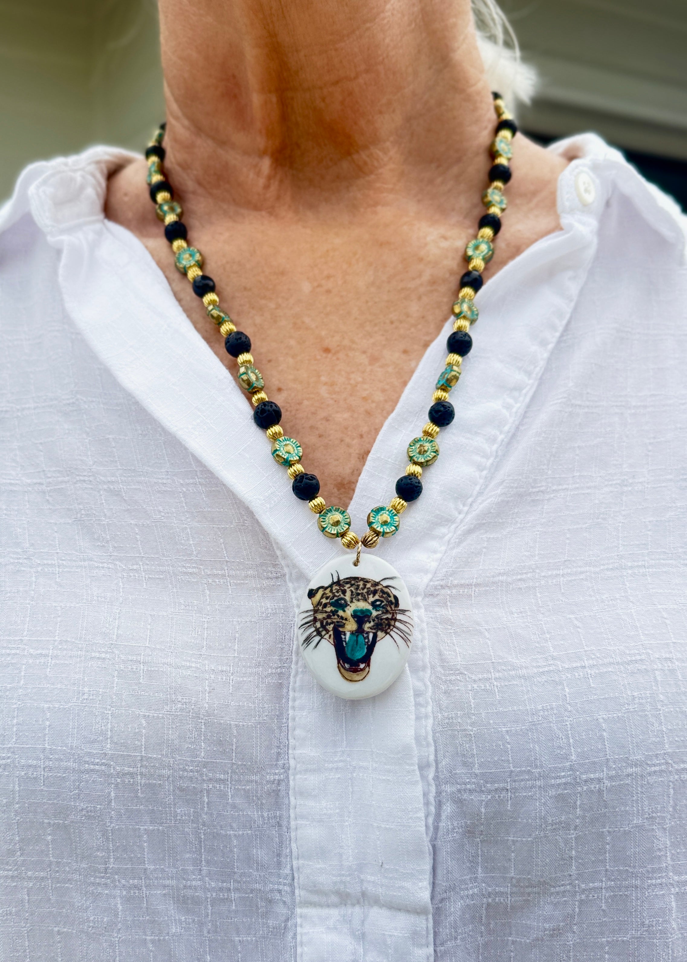 Jaguar Game Day Necklace – Mascot Jewelry for Football Fans