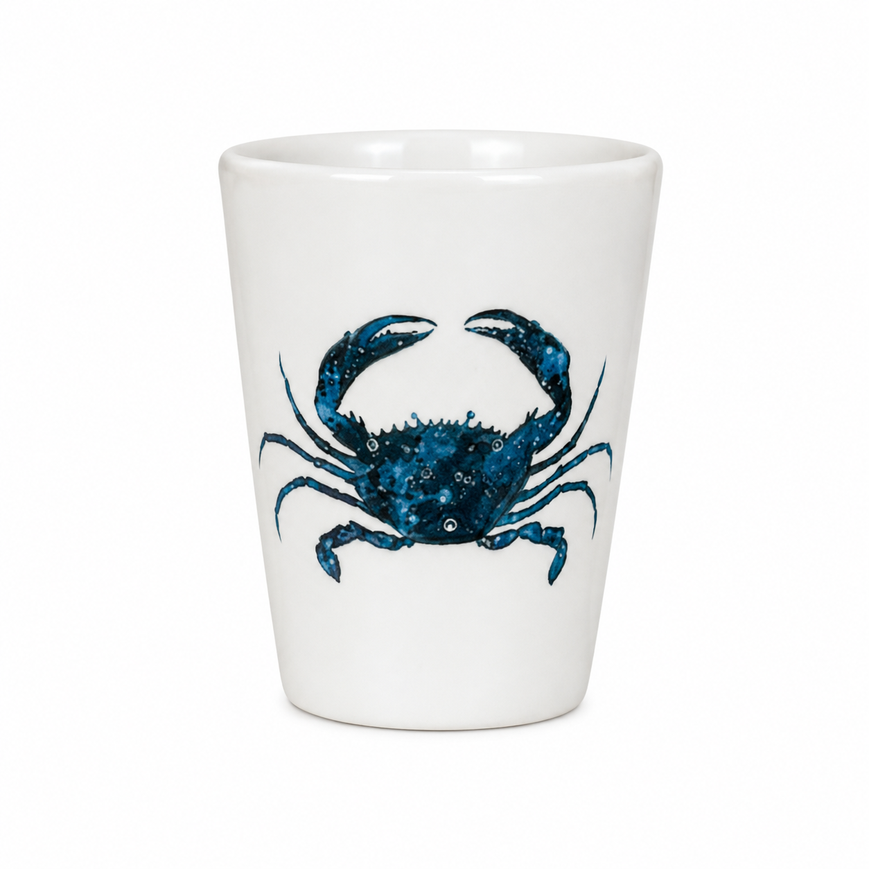 Blue Crab Coastal Porcelain Shot Glass