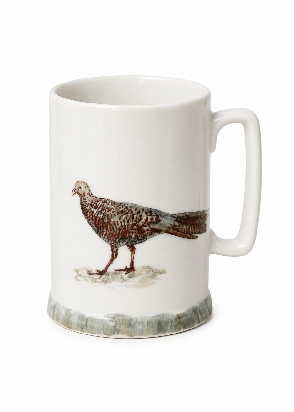 Hand-Painted Pheasant Porcelain Mug