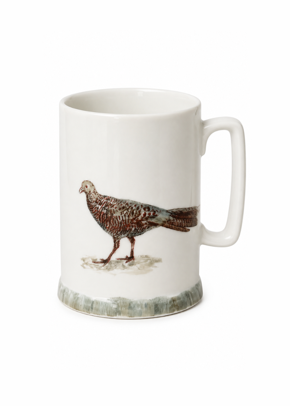 Hand-Painted Pheasant Porcelain Mug