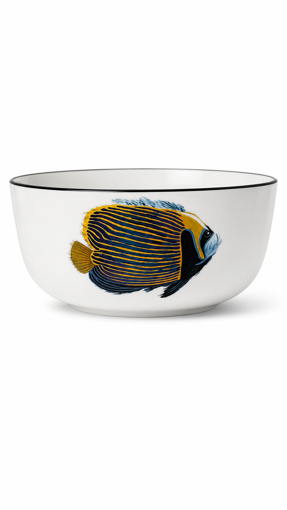 Angelfish Porcelain Salad Bowl – Coastal Serving Bowl