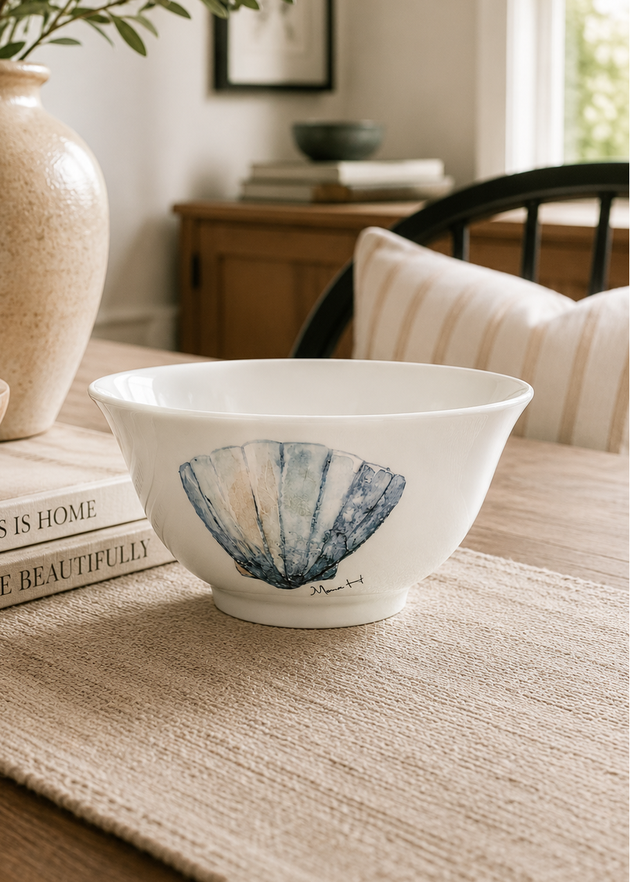 Coastal Seashell Porcelain Bowl