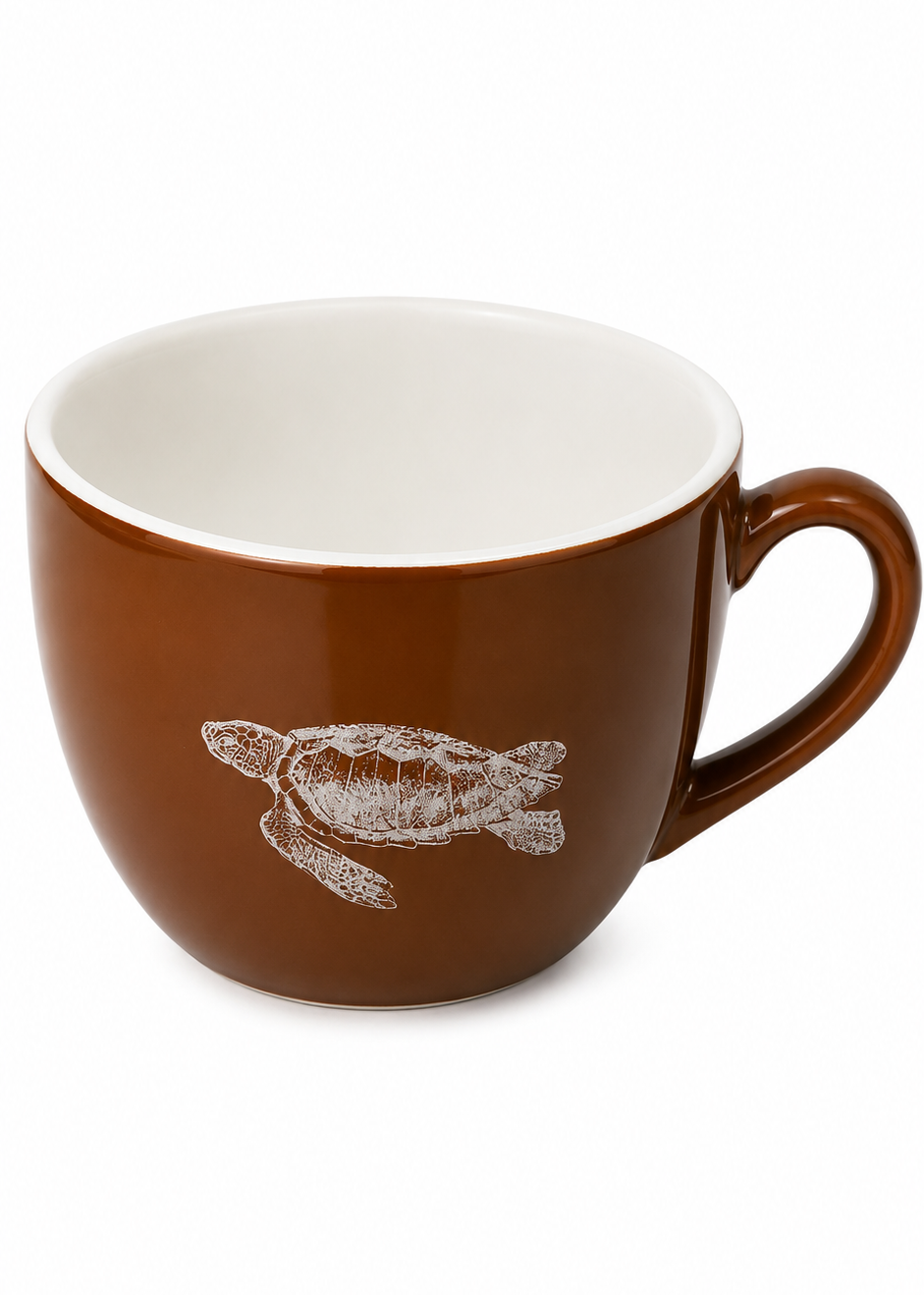 Set of 2- Hand-Painted Coastal Sea Turtle Ceramic Mug