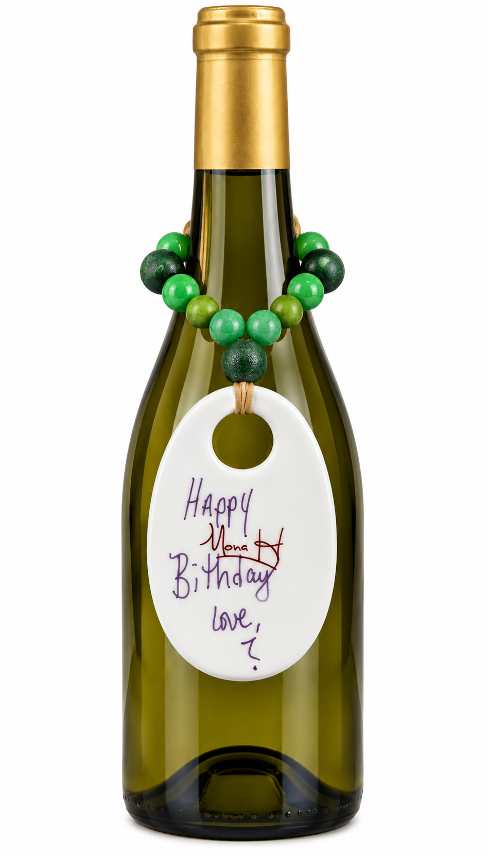 Hand-Painted Porcelain Beverage Gift Tag – Personalized Keepsake