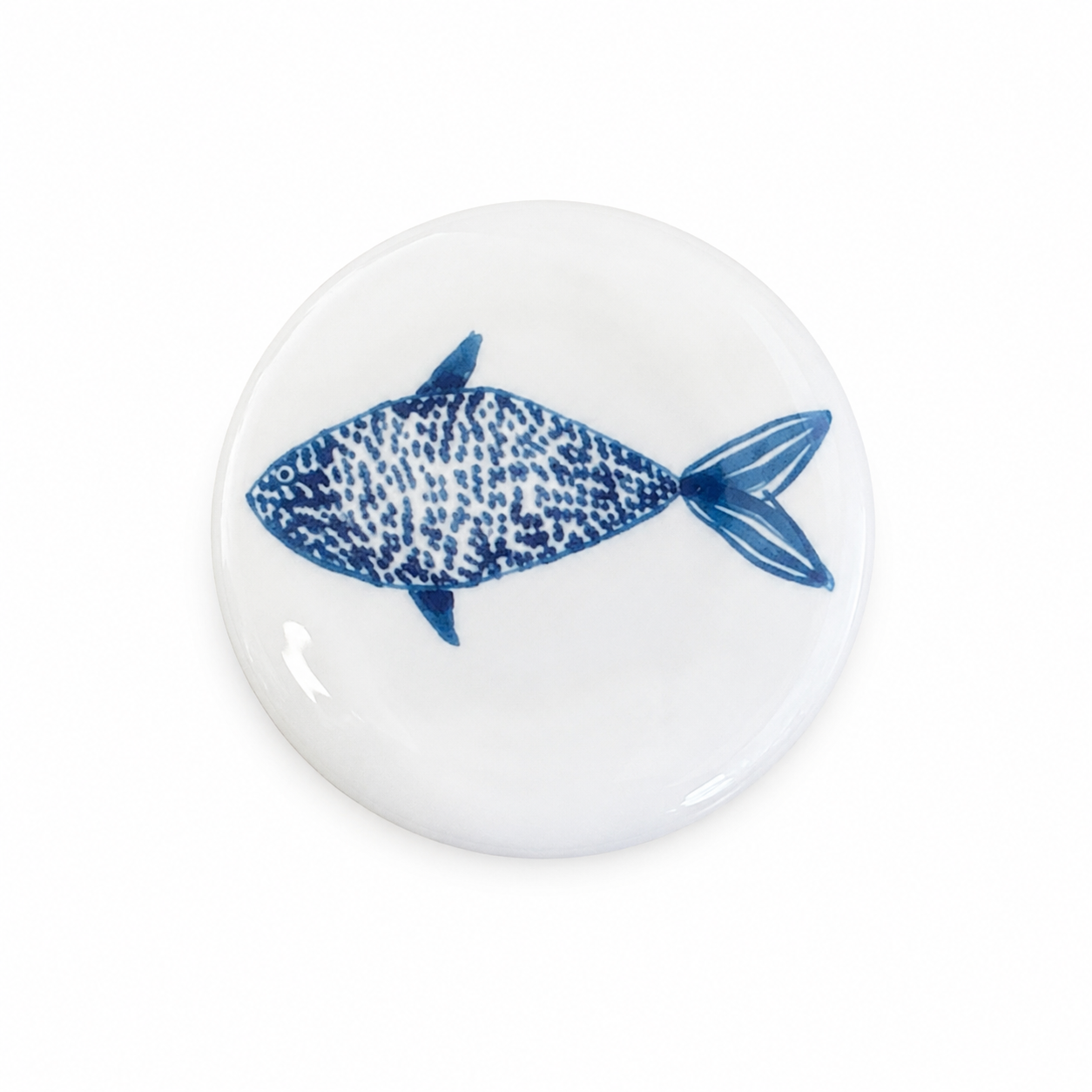Coastal Fish Porcelain Wine Stopper | Blue Fish Bottle Topper | Coastal Kitchen & Hostess Gift