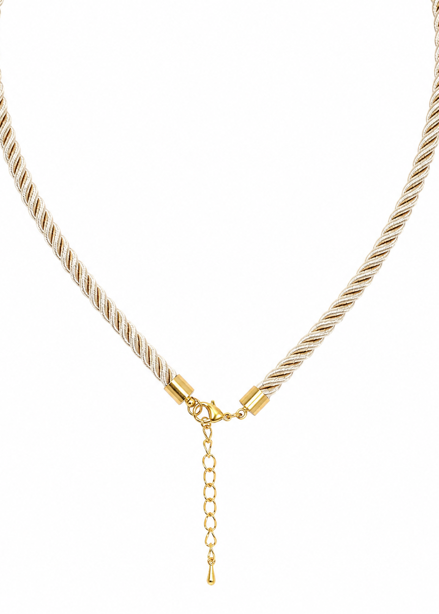 Starfish Porcelain Pendant Necklace | Coastal Beach Jewelry | Gold Rope Necklace